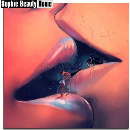 5D DIY Full Drill Diamond Painting Lovers Kiss Diamond Embroidery Cross Stitch Portrait Rhinestone Mosaic Wedding Decor 189147