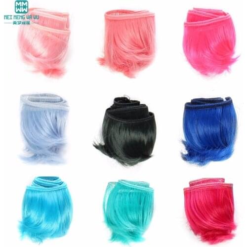 1pcs 5cm*100cm Short curls wigs/hair for doll 1/3 1/4 1/6 bjd doll DIY hair Red pink blue green