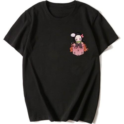 Summer Cartoon Anime Demon Slayer T Shirt Custom logo T-Shirt Women Men Harajuku Short Sleeve Kamado Nezuko Tops Dropshipping