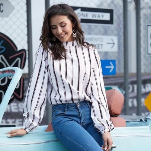 LIBERJOG Stand-up Collar Blouses