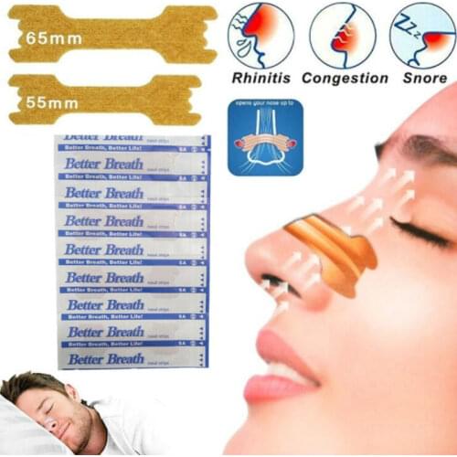 Hot Selling 50 Pieces Anti Snore Strips Easier Better Breathe 55*16 mm Breathe Right Better Nasal Strips To Stop Snoring