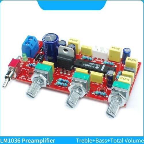 LM1036 Preamplifier Board LM1036 OP-AMP Audio Pre-Amplifiers Volume Tone Control Board