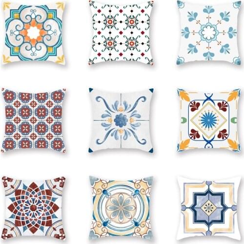 Lychee Mandala Floral Printed Cushion Cover Polyester Decorative Cushion Case Home Sofa Throw Pillow Case