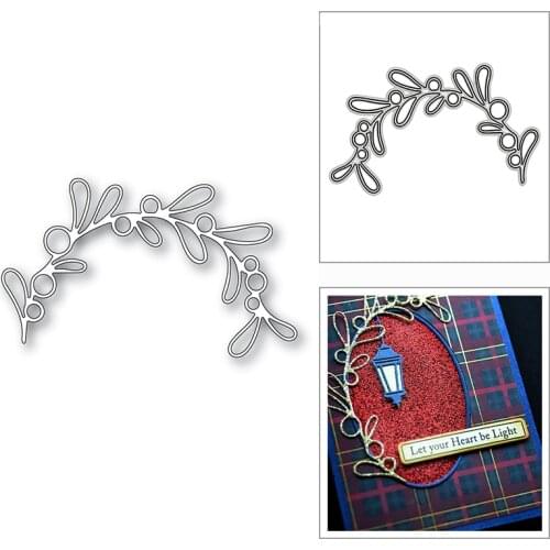 New Berry Mistletoe Wreath Branches 2020 Metal Cutting Dies for DIY Scrapbooking and Card Making Decor Embossing Craft No Stamps