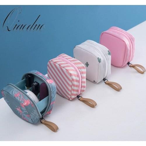Mini Flamingo Cosmetic Bag Cactus Travel Toiletry Storage Bag Beauty Makeup Bag Portable Cosmetic Bag Organizer Lipstick Bag