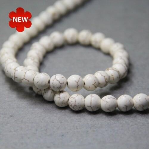 Min Order1) 8mm Fashion New Natural White Turkey Stone Beads Stripe Stone DIY Beads Accessory Part 15inch Jewelry Making Design