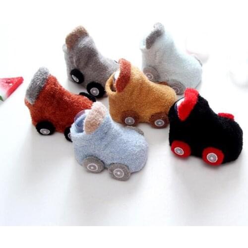 New autumn/winter cartoon car baby socks non-slip glue babys toddler socks warm socks