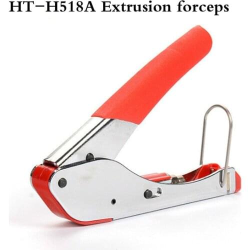 New 5 inch Multitool Wire Stripping Squeezing Pliers Coaxial Cable Cold Clamp RG59 RG6 Cable TV Crimping Tool Set With F Heads