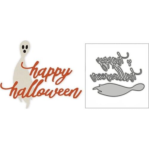 New Happy Halloween Ghost Word 2020 Metal Cutting Dies for DIY Scrapbooking and Card Making Decorative Embossing Craft No Stamps