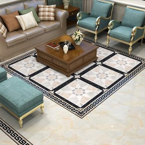 New Parquet marble floor stickers PVC thick tile sticker Matte waterproof floor sticker Self-adhesive removable floor mat