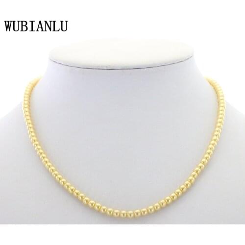 New Multicolor 4mm Imitation Pearls Necklace Fashion Chain For Women Jewelry Cute Girl Gift Party Costumes Collocation T259