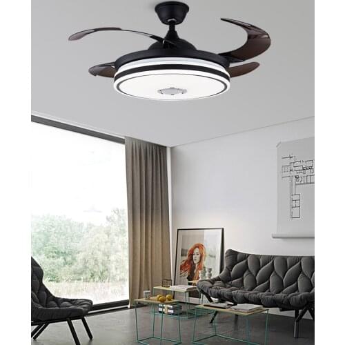 New high quality modern invisible fan lamp acrylic blade led ceiling fan remote control ceiling fan lamp