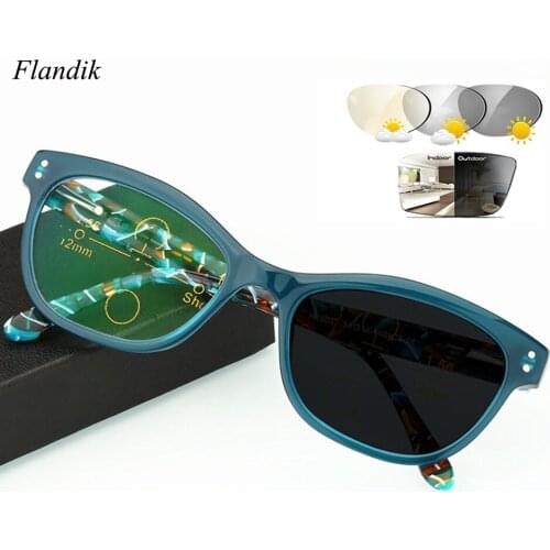 Progressive Multifocal Photochromic Reading Glasses Acetate Optical Prescription Presbyopia Glasses Transition Sunglasses