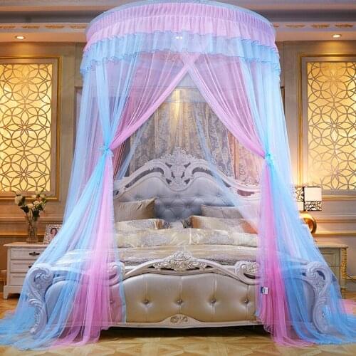 Colorful Round Mosquito Net Princess Insect Net Single-door Dome Bed Canopies For Single/Full/Twin/Queen Bed