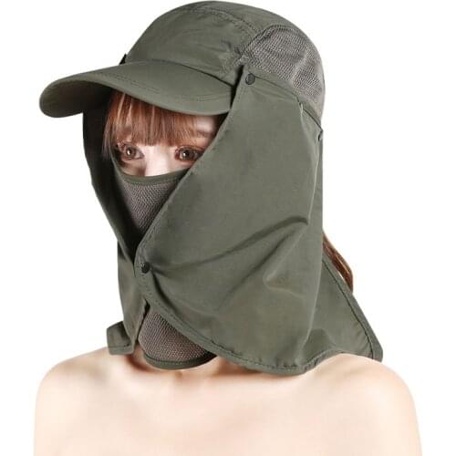 Fishing Caps Portable Removable 360-degree Neck Cover Fishing Hat Sun Ear Flap Bucket Foldable Outdoor Hiking UV Protection hat