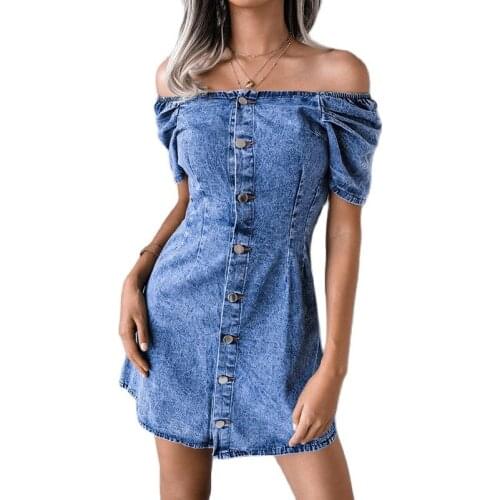 SHEMUJERSKY Fashion Denim Dresses