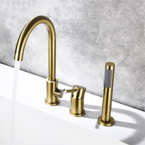 Multicolor Bathtub Faucet Solid brass 3 Holes Cold And Hot Water Tap for Home Use Bathroom water faucet