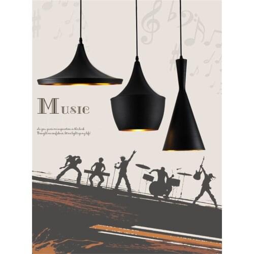 Modern Industrial Aluminum Black/White/Red Painted LED Conical Pot Pendant Light Hanging Lamp with E27 Edison Bulb for Bar Cafe