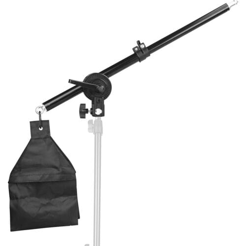 35-60cm Photo Studio Telescopic Boom Arm Cantilever Stand Cross Arm Lock Nut With Sandbag for Mini Softbox Ring Light LED Video