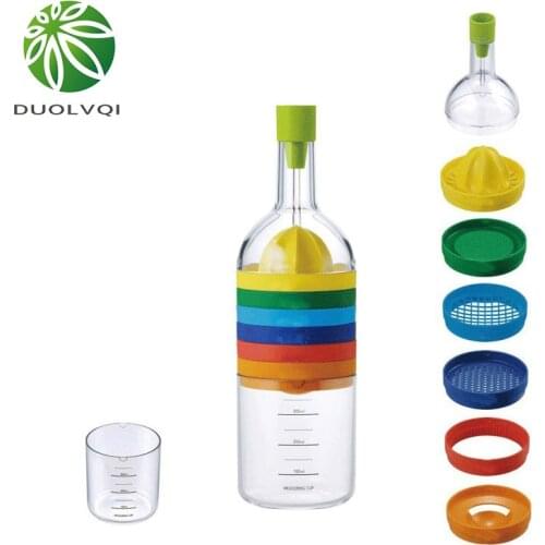 Duolvqi 8 Function In 1 Vegetable fruit Slicer Bottle Multifunctional Funnel Slicer Grater Squeezer Egg Separator Can Opener