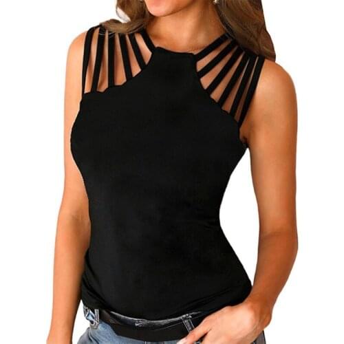 New Summer Tank Top Women Clothes Lace up side shoulders Streetwear plus size 2XL Tops Fashion For Womens Clothing 2021