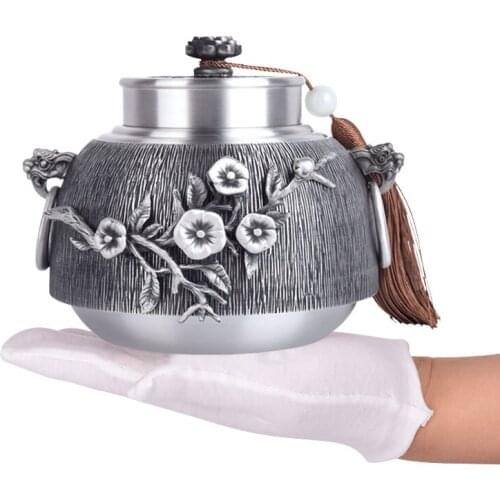 Pure Tin Urn Ashes For Human Large Capacity Cremation Urns Ash Funeral Cremation Hand Carved Beautiful Embossed Display At Home