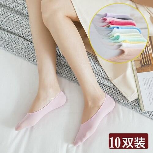 Japanese Women Dance Socks 10Pairs/Lot Summer Knee High Socks Reinforced Toe Winter Slipper Socks No Show Socks Non-slip