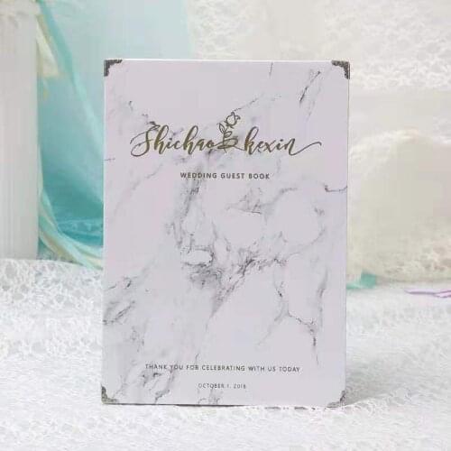 Gold Foil Marble Wedding Guest Book Alternative for Wedding Reception