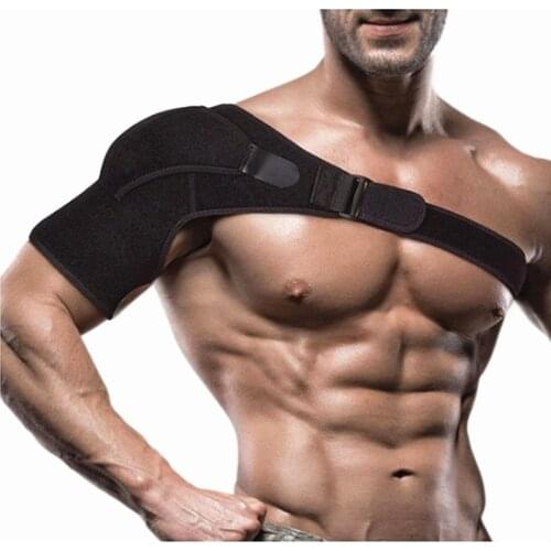 1PC Black Exercise Shoulder Brace With Pressure Pad Neoprene Shoulder Support Shoulder Pain Ice Pack Shoulder Compression Sleeve