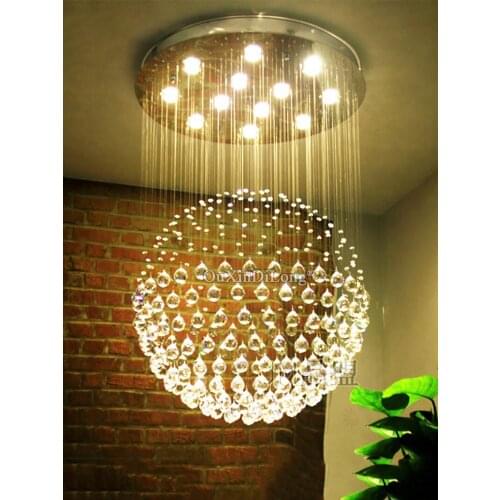 1PCS LED Crystal Chandeliers Light Fixture for Staircase Stair Lights Luxury Hotel Villa Vanity Bedroom Hanging Lamp GF413