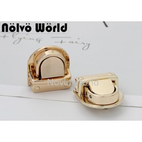 10-30 pieces Gold/ Light Gold Color 25X24mm Beautiful Metal Tongue Lock for Purse Push Lock Purse Hardware