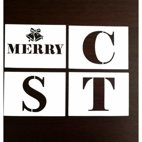 10pc Merry Christmas Stencil DIY Wall Layering Painting Template Decoration Scrapbooking Embossing Album Supplies
