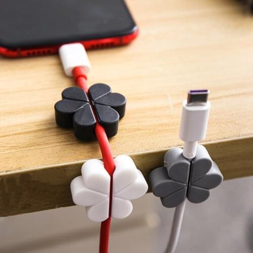 4PCS/Set Cord Holder Clips for Desk, Cable Clip Strong Adhesive Wire Cable Organizer for Organizing USB Charging Cable