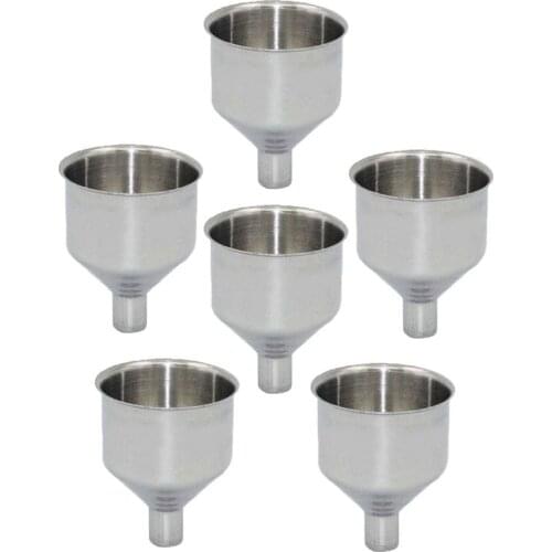6 Piece Stainless Steel Flask Funnel Set, Small (6 pcs)