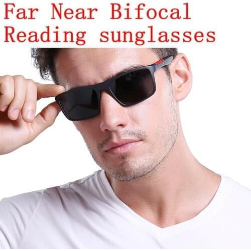 Outdoor Sports Bifocal Reading Glasses Men Multifocal For Women Fashion Square Far Near Presbyopic Sunglasses NX