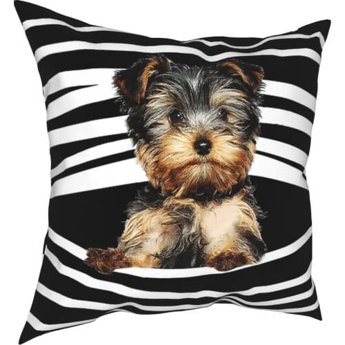 Yorkshire Terrier Pillow Case Home Decor Yorkie Dog Puppy Cushions Throw Pillow for Car Polyester Double-sided Printing Novelty
