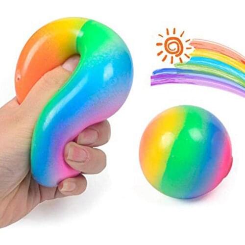 TPR Colorful Vent Ball Hands Touch Toy Balls For Children Rubber Toys Rebound Pinch Squeezing Kids Adult Decompression Toys Gift