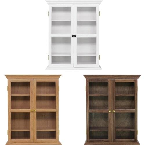 1/6th Dollhouse Mini Furniture Wooden Display Wall Cabinet Storage Rack