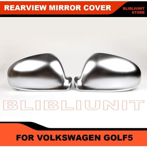 For Volkswagen VW Golf 5 MK5 Rear View Mirror Cover Matte Chrome Caps Matte Silver Plating Mirror Cover