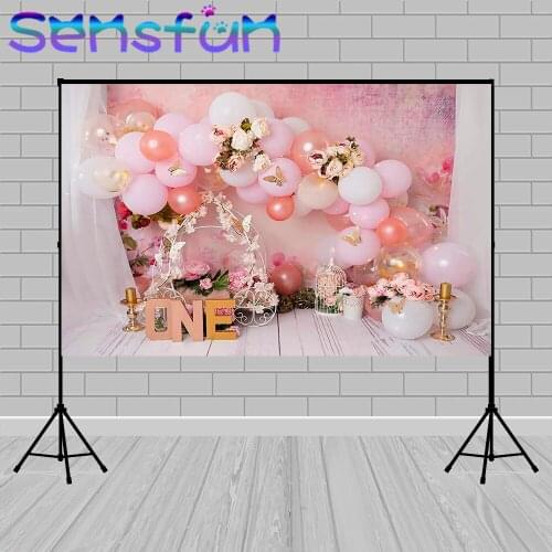 Newborn 1st Birthday Photography Background Balloons Flower Decor Baby Shower Portrait Photocall Photo Backdrop For Photo Studio