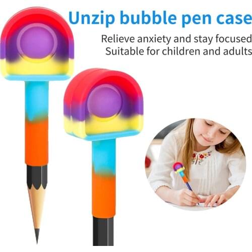 Fidget Toys Simpl Dimmer Anti-Pressure Toys Decompression Push Bubbles Children Squeeze Toys Keychain Pen Cap Case Extension