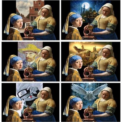 Painter Vermeer Willem Van Gogh Rembrandt Series 5D DIY Diamond Painting Full Square/Round Mosaic Diamond Embroidery Picture