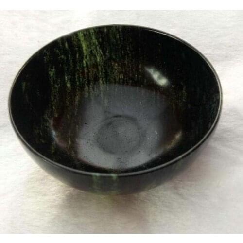 China handmade jade carving Natural Blackish green jade bowls