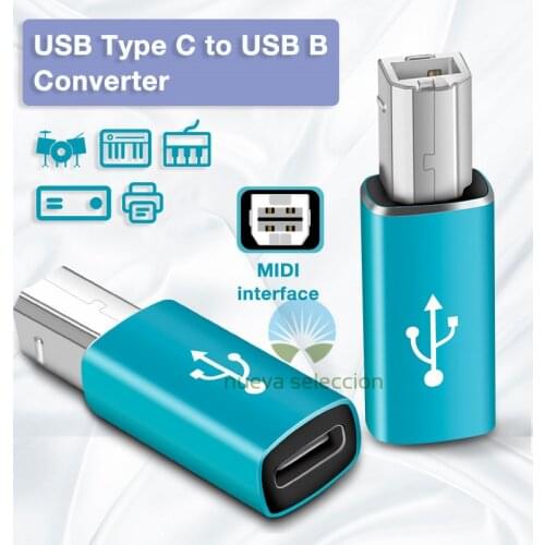 MIDI Electric Piano Electronic Keyboard Drum DAC USB C to USB 2.0 Printer Adapter USB Type C Converter for Printer Fax Scanner