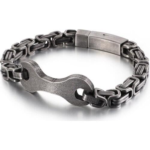 Fashionable male titanium steel emperor chain bracelet stainless steel personality creative wrench new jewelry
