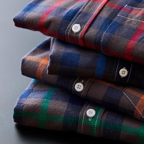 Shirt Men 2021 New Fashion Casual Four-color Plaid Slim High Quality Long Sleeved Mens Boutique Shirt