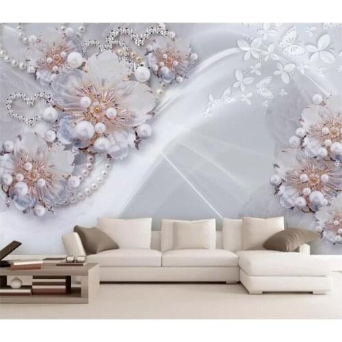 Custom wallpaper 3d photo mural papel de parede high-end fine jewelry flowers living room background wall paper mural