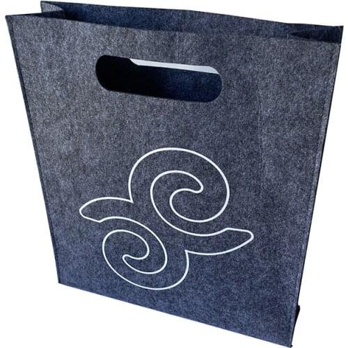 Wholesale 200pcs/Lot Customized Gray Reusable Felt Bag 2mm Eco-Friendly Felt Handbag Shopping Tote Bag