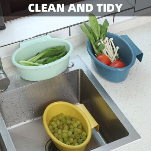 Plastic Sink Strainer Drain Vegetable Fruit Drainer Basket Suction Cup Sponge Holder Storage Rack Kitchen Tools