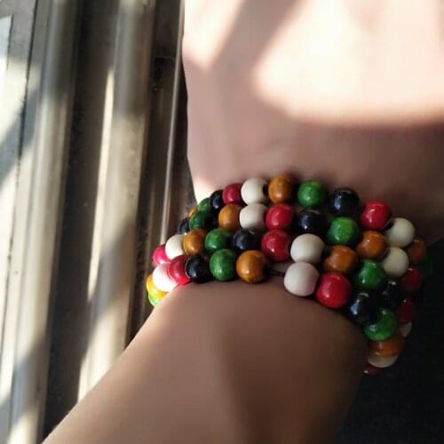 Hot Ethnic style series of new color wooden bead stretch bracelet lap small beads jewelry special wholesale